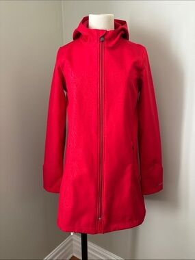 Cloudveil Red Soft Shell Fleece Lined Water Resistant Long Jacket Small